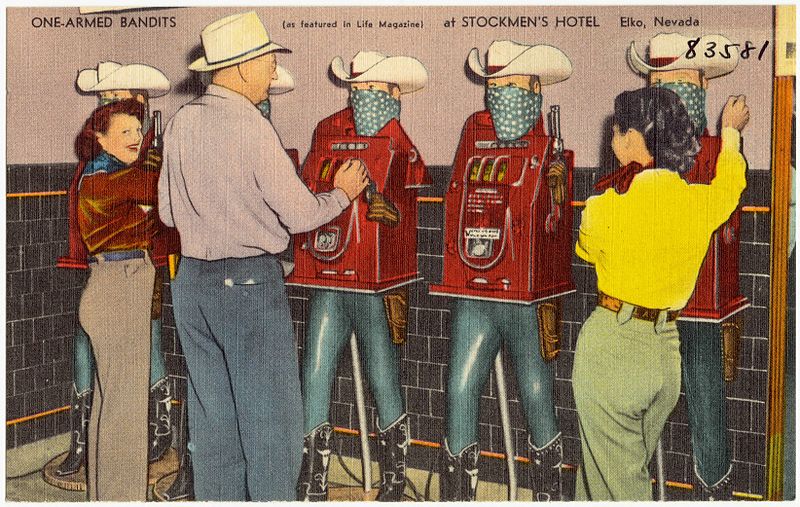 Choosing among uncertain options in a multi-armed bandit